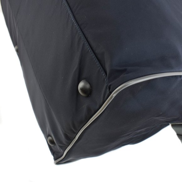 PRADA "Linea Rossa": Navy Blue, Tessuto Nylon & Logo Duffel/Weekender Bag (td) - Picture 10 of 13